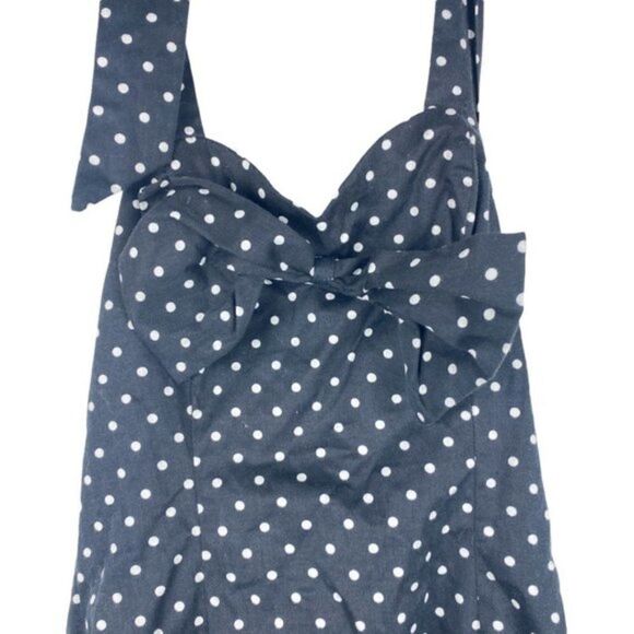 Hearts & Roses London Women's Black White Polka Dot Lined Mini Halter Dress UK 8 - Picture 6 of 12